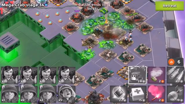 Boom Beach LATE GAME MEGA CRAB ATTACK STRATEGY GAMEPLAY (Stages 33-35)