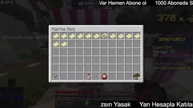 Sonoyuncu Svip+ Çekilişi Var Koş 1000 Abonede -Minecraft Sonoyuncu