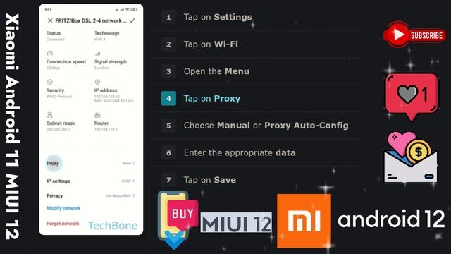 How to Setup a Proxy server for WiFi Xiaomi Android 11  MIUI 12