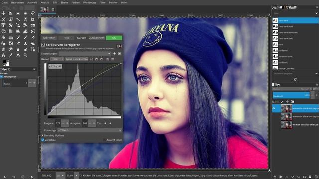 #Gimp 3.0 #Lernvideo: #Melancholisches #Mädchen – #Schwarz-#Weiß-#Umwandlung