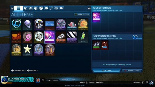 Trading from a NCVR TO WHITE OCTANE. NOTHING TO SOMETHING, EP3(ROCKET LEAGUE XBOX)