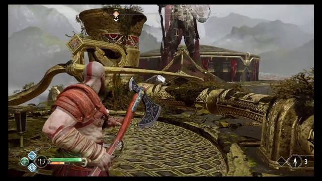 God of War throwing the leviathan axe at a segull!