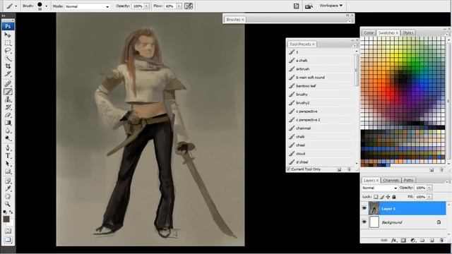 James Kei Clothed Figure Painting - Adobe Photoshop