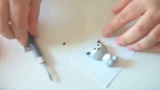 Мастер-класс: Брошка "Милый котик" из полимерной глины FIMO/polymer clay tutorial