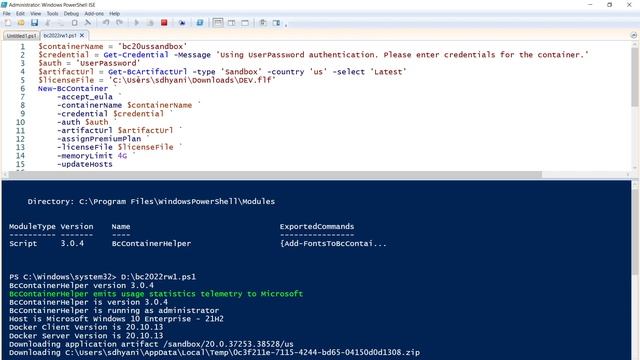 Setup Docker Container for #msdyn365bc 2022 Release Wave 1