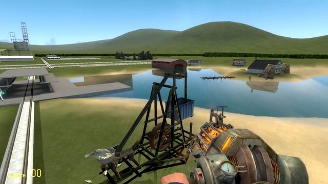 Gmod Sandbox Funny Moments - Robot Fails, Catapult, Delorean Fun (Garry's Mod)
