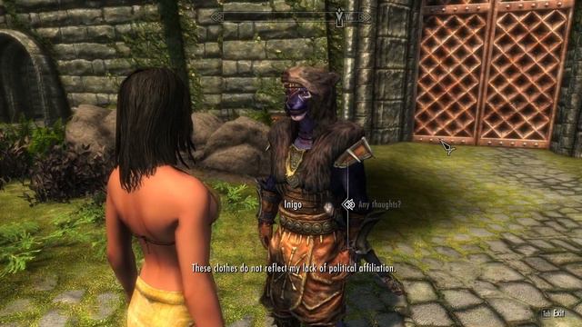 Inigo's line while wearing Stormcloaks armor. Skyrim Anniversary Edition