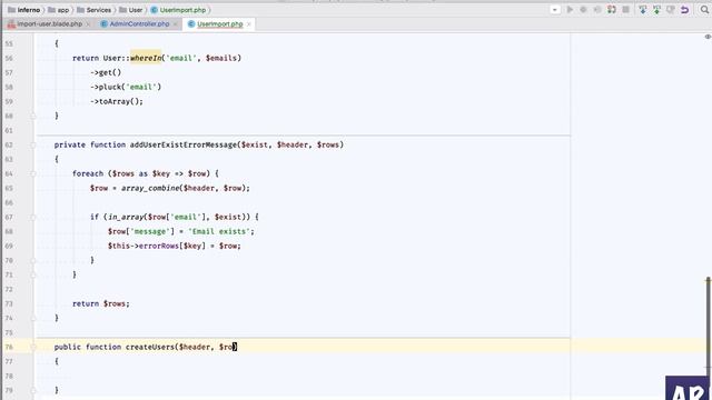 Inferno #17: Importing CSV data in Laravel to bulk import users - part 3