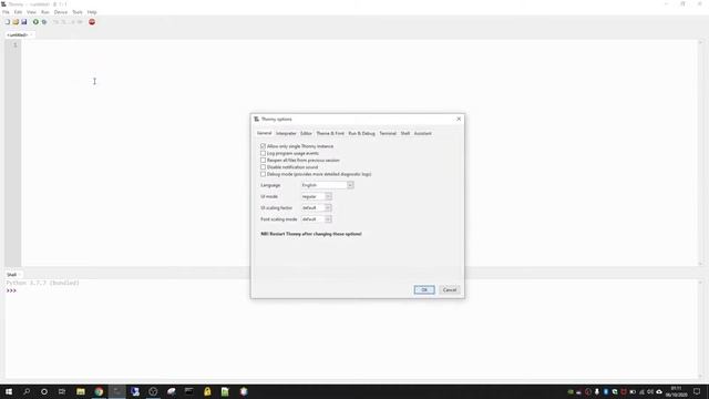 Atualizar o Python usado pela IDE Thonny