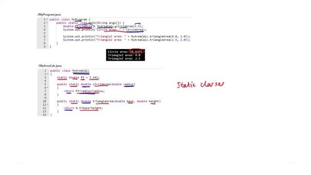 Static Vs non static classes in Java - Computer Science