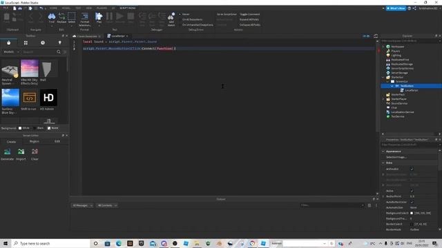 How to make a Sound when you click a Button! Roblox Studio Tutorial
