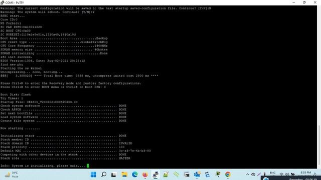 Huawei Switch cloudengine 6881  Reset password 