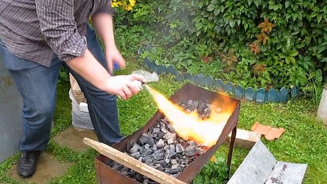 Розжиг угля из баллона