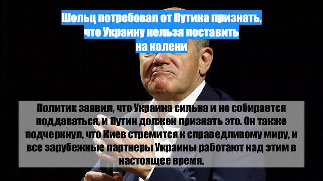 Шольц потребовал от Путина признать, что Украину нельзя поставить на колени