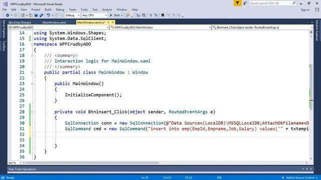 INSERT,UPDATE ,DELETE and SELECT RECORD from MS-SQL DATABASE in WPF || WPF CRUD Tutorial || WPF SQL
