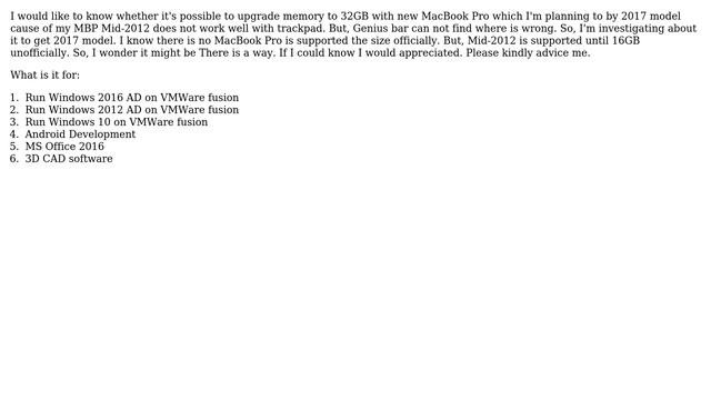 Upgrading memory to 32GB on MacBook Pro