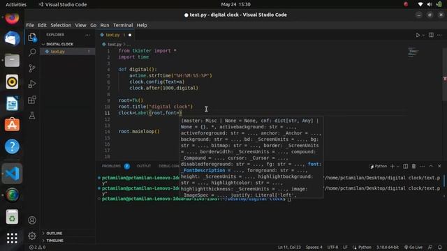 How to make a  DIGITAL CLOCK in 12 line of Python code? in Tamilpythondigitalclock miniprojects