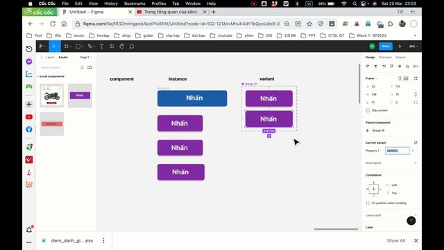 Figma : Đối tượng component, Instance và Variant