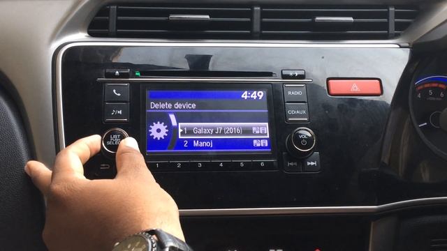 How to delete a Bluetooth device from Honda city/jazz Infotainment system