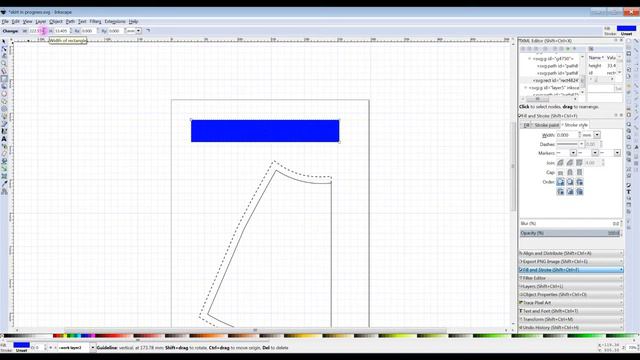 Making sewing patterns with Inkscape - Adapting a skirt block part 2