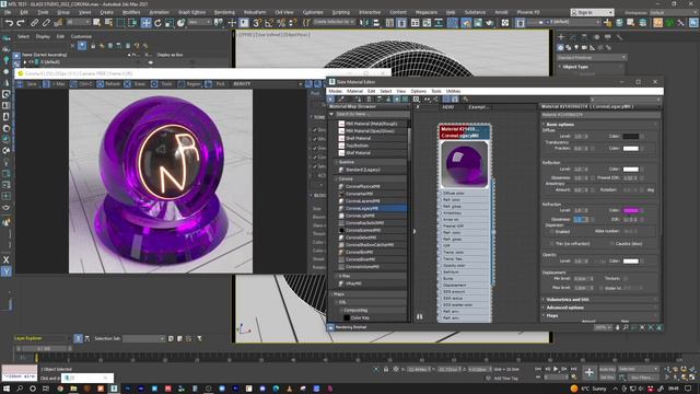 3Ds Max - How To Create Corona Glass Material 2022 - Solid, Frosted, Opaque, Colored, Distance