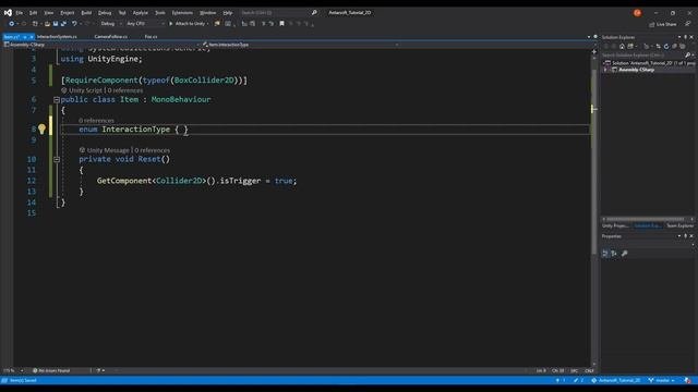 Unity 2D Platformer Tutorial 13 - Interaction System Item Script Setup