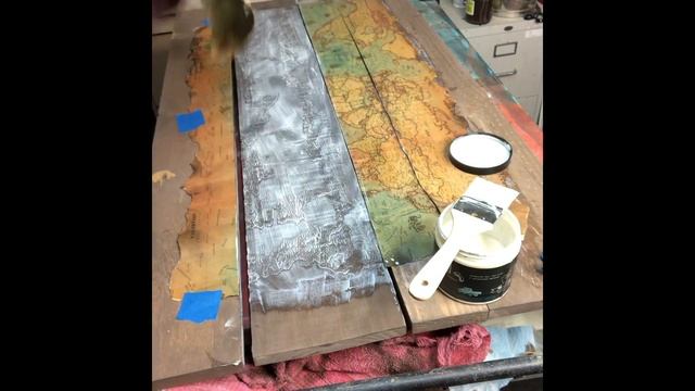 How to Make Vintage Map wall art/ liquid patina/decoupage