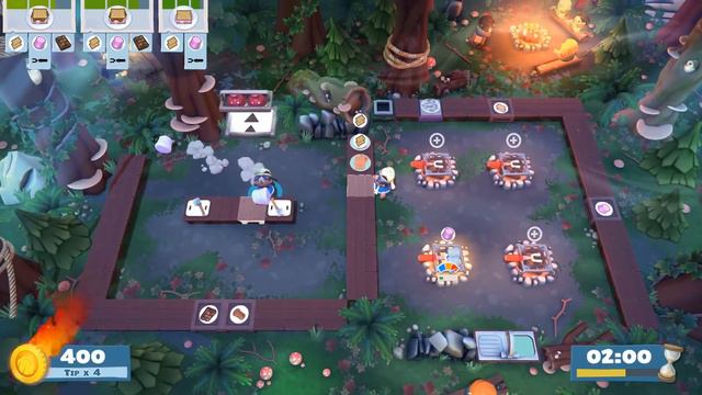 Overcooked 2 - Campfire Cook-Off DLC Level 1-1 | Score : 820 - Single Player (outdated)
