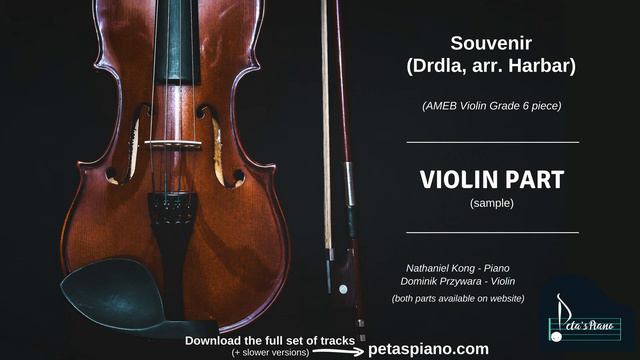 Souvenir (Drdla, Arr. Harbar) - Violin Part (sample)