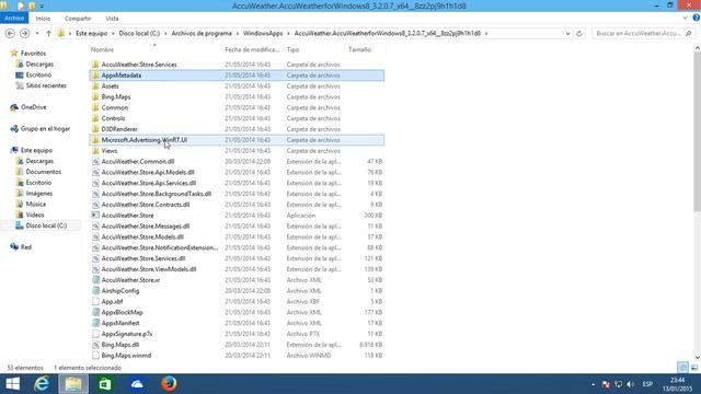 Ubicación de la carpeta de instalación de las Apps Modernas de Windows 8.1