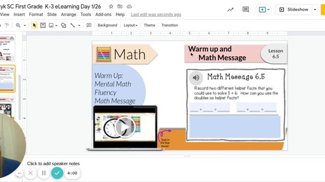 Grabarczyk SC First Grade K 3 eLearning Day 1 26   Google Slides   25 January 2022