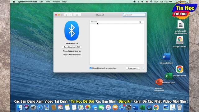 Hướng dẫn Cách bật tắt kết nối Bluetooth trên Macbook | Tin Học Để Đời