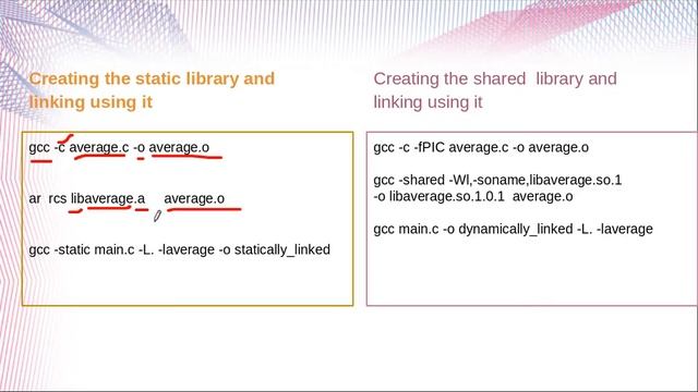 Linking basics . Creating a shared and static library