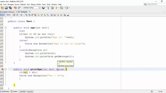 Java Exception Handling - (catching and propagating)