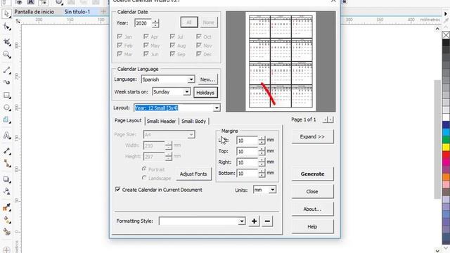 CALENDARIOS EN COREL DRAW X7
