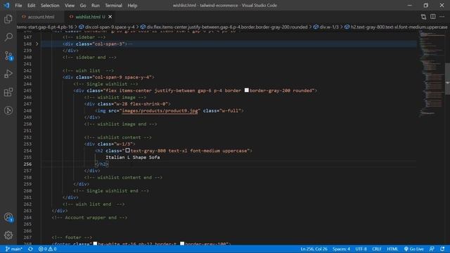 Ecommerce Design with Tailwind CSS Bangla Tutorial - 20 Wishlist