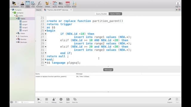 How to create a partitioned table in Postgres