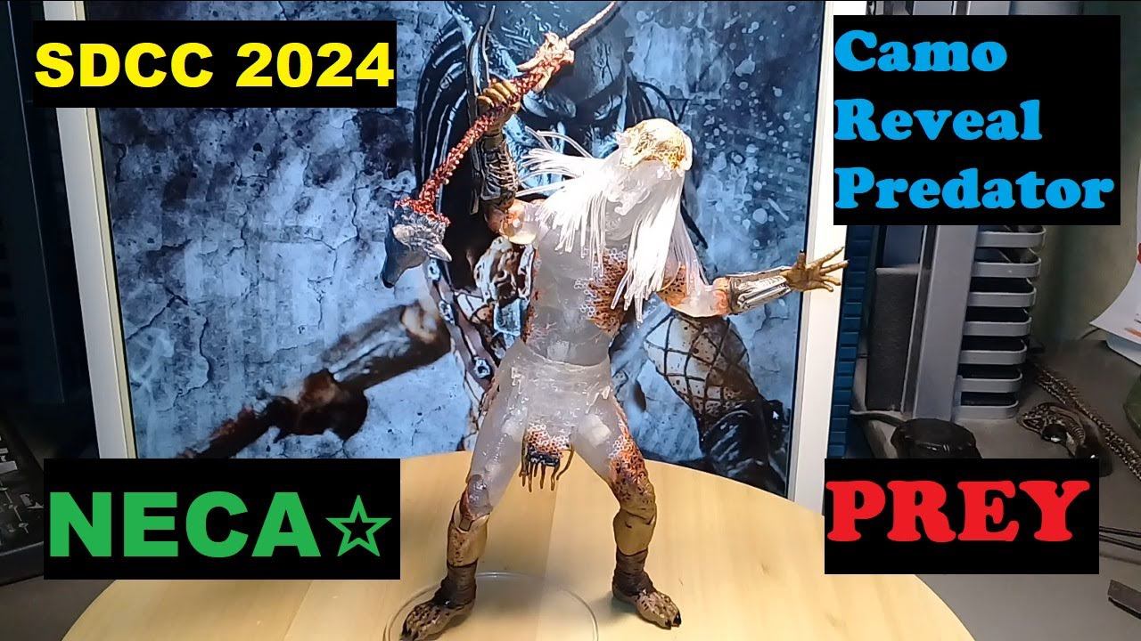 Trophy chase! SDCC 2024 Ultimate Camo Reveal Feral Predator by Neca from 2022 Film "Prey "!