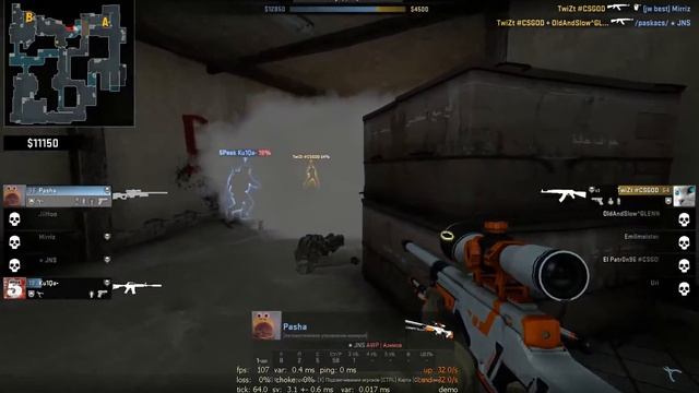 CS : GO - ЭПИЧНЫЙ NO ZOOM И ПРОСТРЕЛ ЧЕРЕЗ ДЫМ