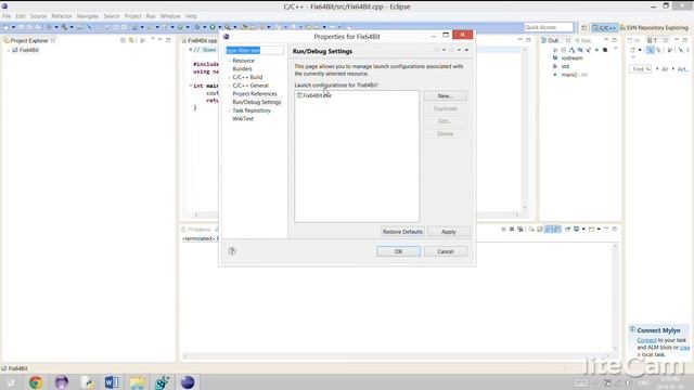 How to display output in Eclipse console with C 64Bit