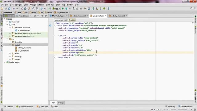 #8 How to add a switch in android action bar - Android studio (NEW)