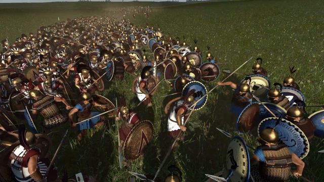 ROME II Total War: 500 Spartan Hoplites VS 500 Etruscan Hoplites