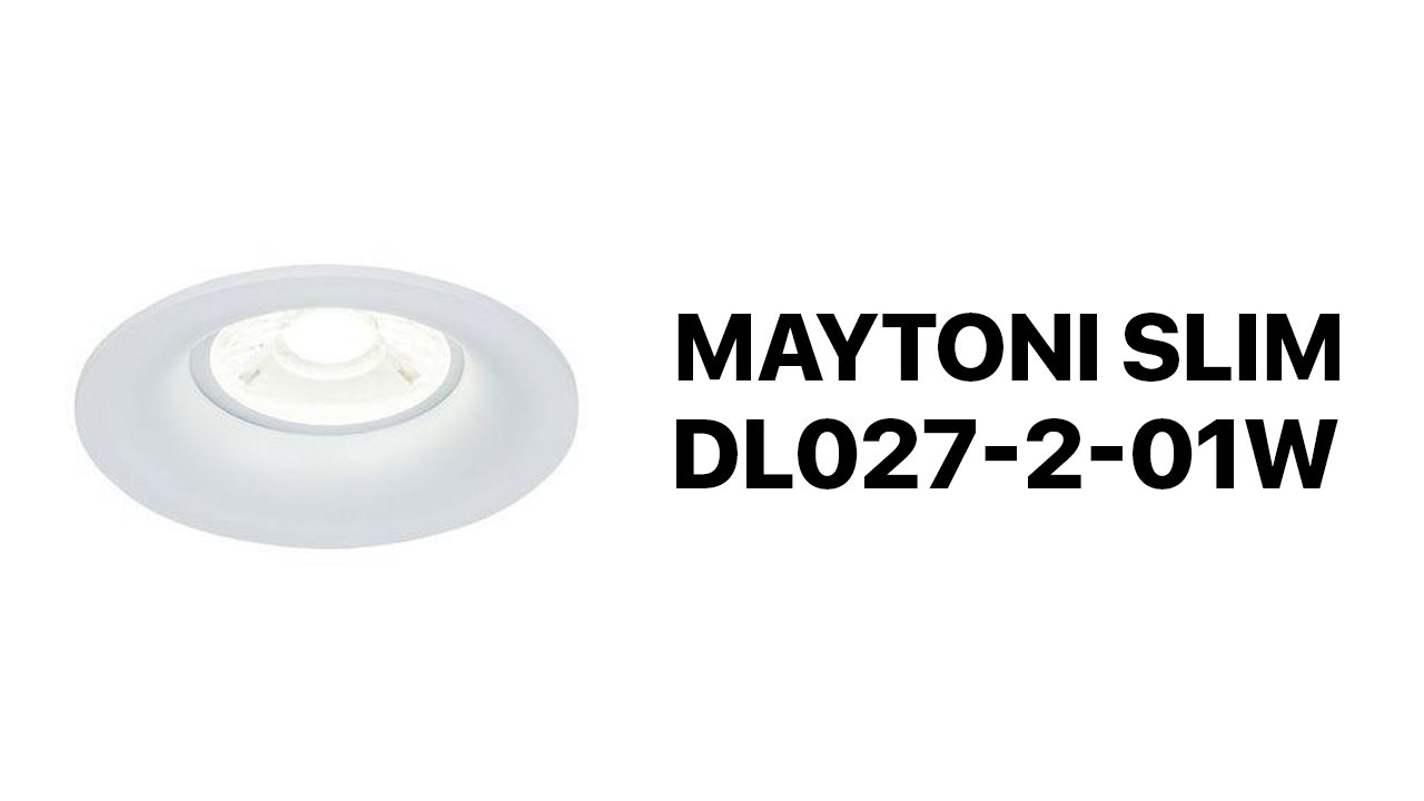 Встраиваемый белый потолочный светильник Maytoni Slim DL027-2-01W