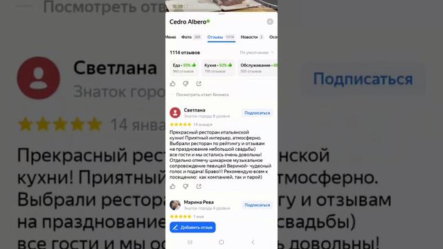 Отзывы для Яндекс Карт