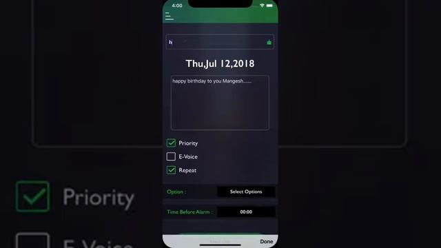 Eminder Alarm app