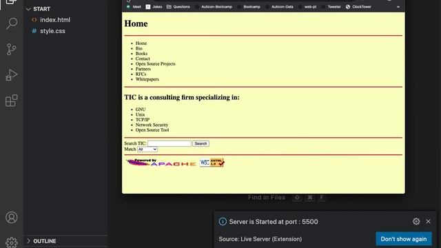 VS Code - Live Server Extension