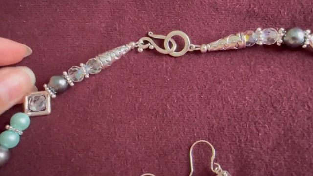 56. Украшение «Морской дракон», колье и серьги из искусственного жемчуга