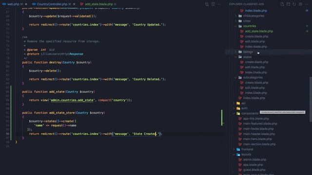 How to Make Classified  Website with Laravel 8 - #39 Create States for a Specific Country