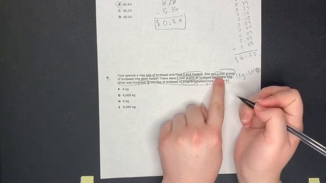 Ms. Curtin explaining our Solving Measurement Problems Quiz