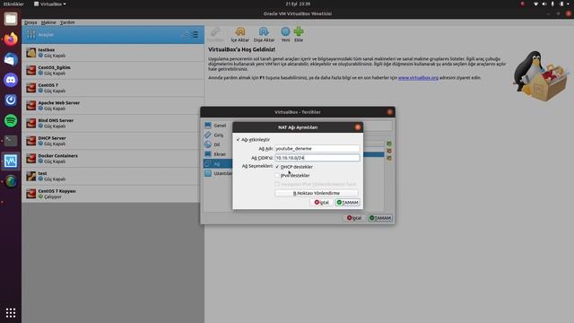 VirtualBox'ta Network Modları - NAT, NAT Network, Bridge, Host-Only